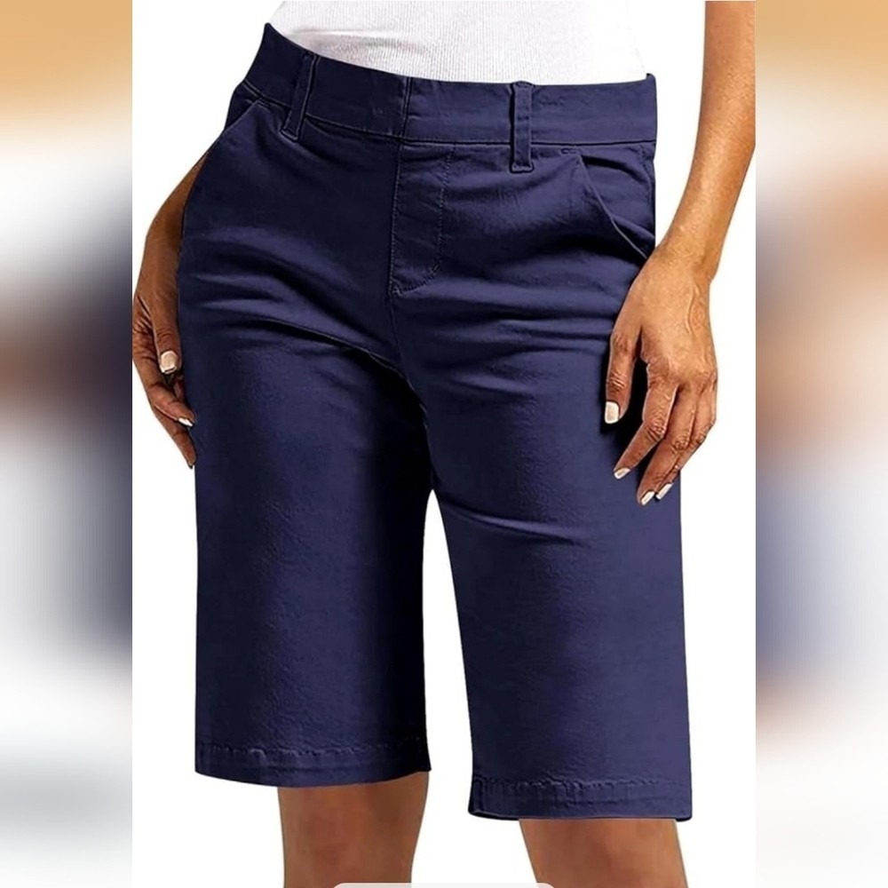 Matty M Women's Chino Shorts, Navy, Size Small